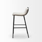 Kavalan 33.5" Total Height Beige Upholstered Seat Gray Metal Frame Counter Stool