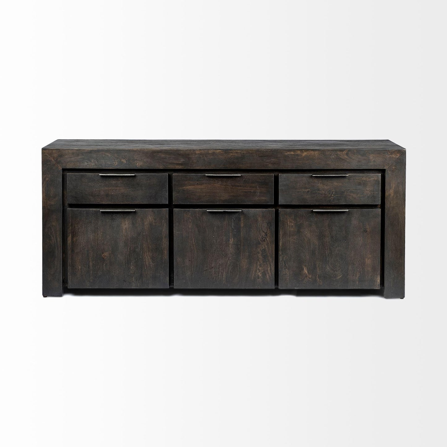 Metzinger I 72x18 Brown Solid Wood 3 Drawer 3 Cabinet Sideboard