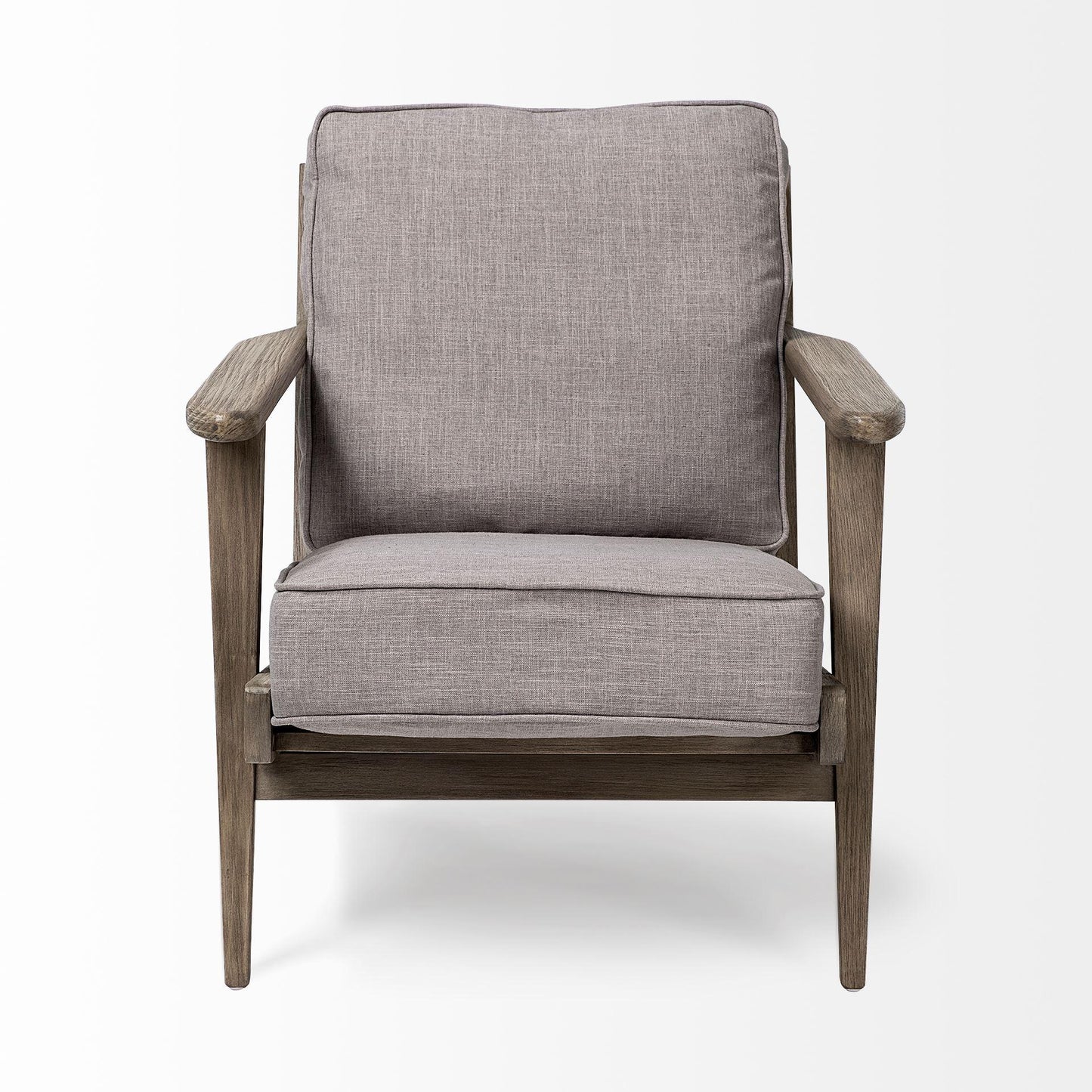 Olympus II Flint Gray Fabric Covered Wooden Frame Accent Chair