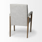 Palisades Cream Fabric Wrap Brown Wood Frame Dining Chair