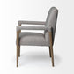 Palisades Grey Fabric Wrap Brown Wooden Frame Dining Chair