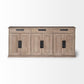 Braxton III 81.5x18.5 Natural Brown Solid Wood 3 Drawer 6 Door Sideboard