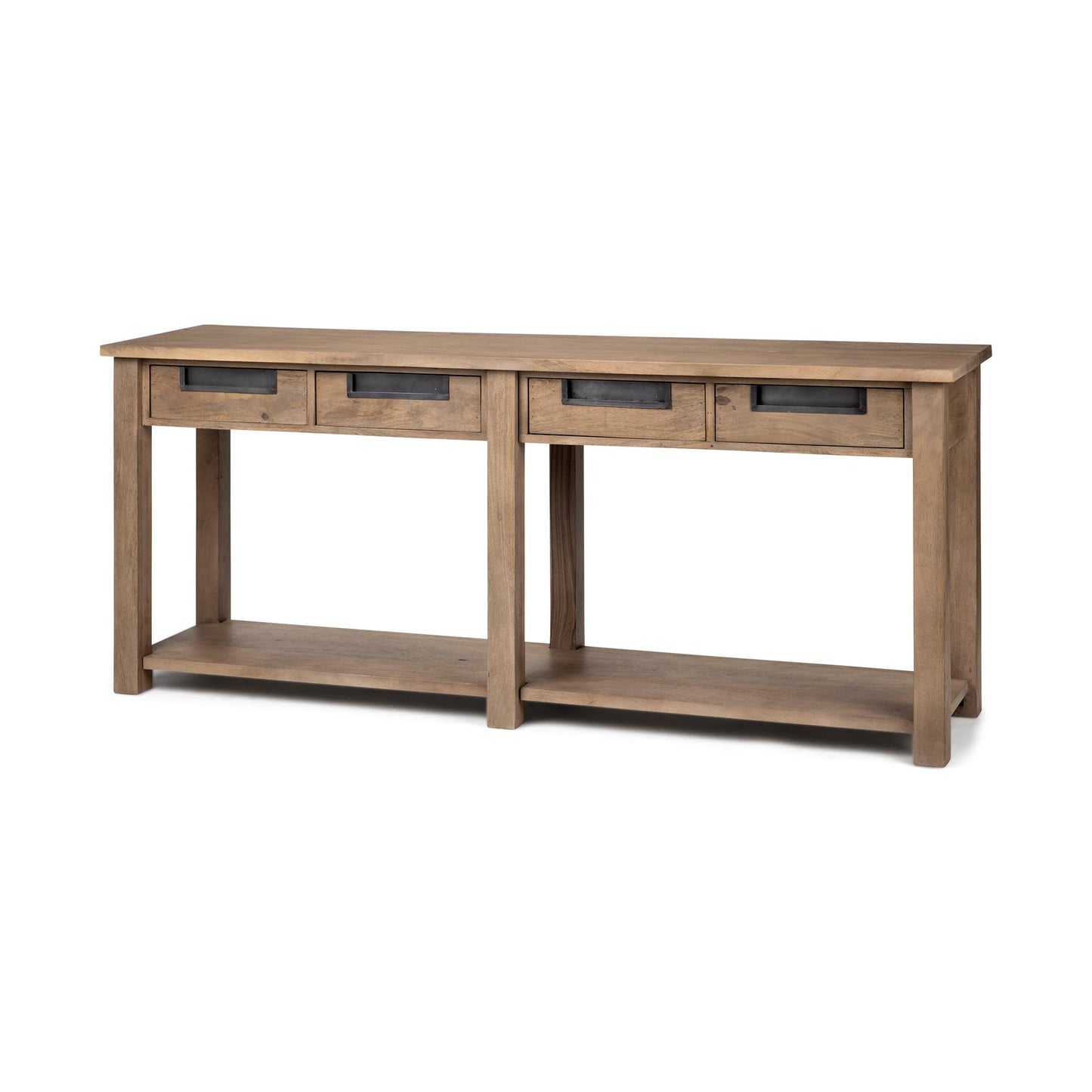 Harrelson III 72L x 18W Brown Wood 4 Drawer Console Table