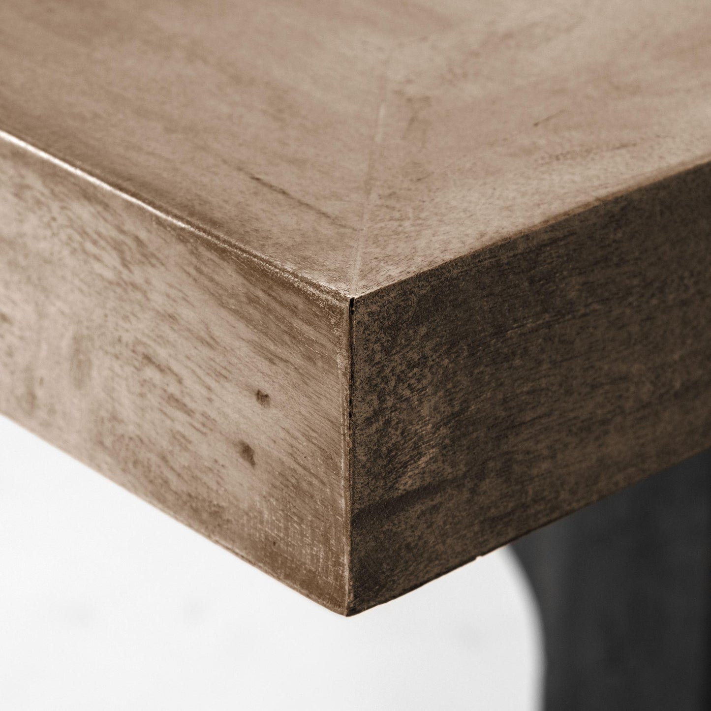 Araxi 95L x 41W x 30H Rectangular Brown Solid Wood Top Black Metal Base Dining Table