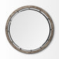 Sonance 46" Round Brown Wood Frame Mirror