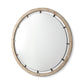 Sonance 46" Round Brown Wood Frame Mirror