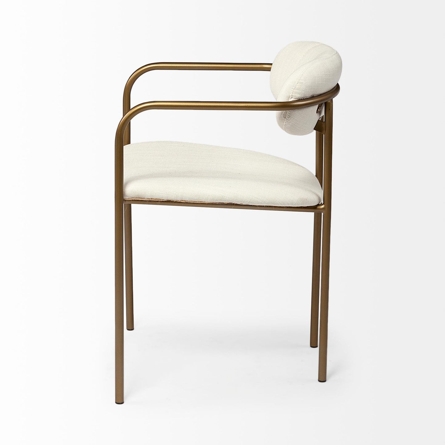 Parker I Cream Fabric Seat Gold Metal Frame Dining Chair