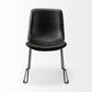 Sawyer I Dark Brown Faux-Leather Seat Black Iron Frame Dining Chair