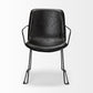 Sawyer II Black Faux-Leather Seat Black Iron Frame Dining Chair