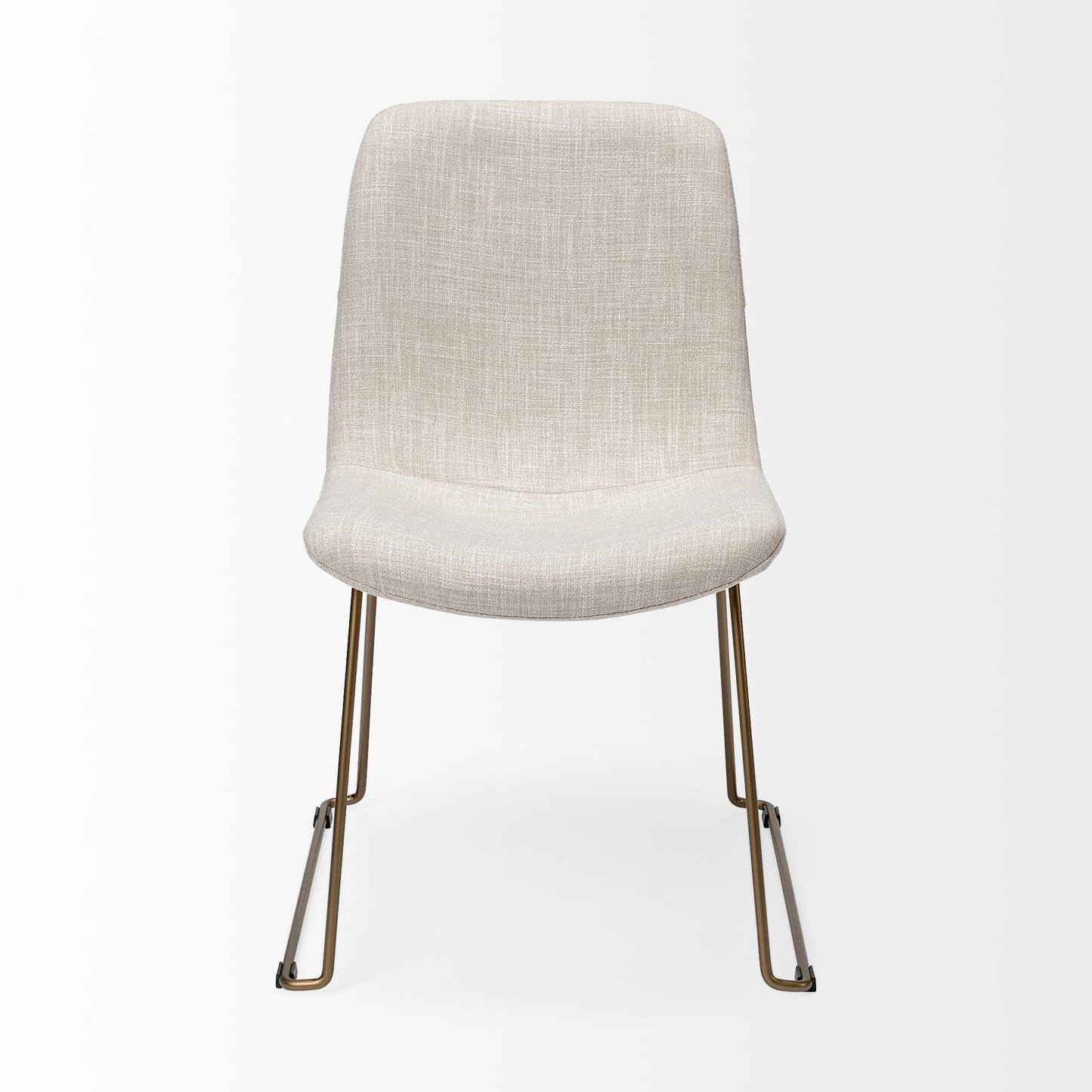 Sawyer I Beige Fabric Seat Gold Metal Frame Dining Chair