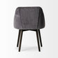 Ronald I Grey Velvet Wrap Black Wood Base Dining Chair