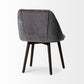 Ronald I Grey Velvet Wrap Black Wood Base Dining Chair
