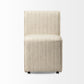 Damon Fully Upholstered Cream-Toned Fabric Dining Chair on Casters