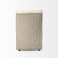 Damon Fully Upholstered Cream-Toned Fabric Dining Chair on Casters