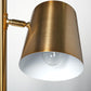 Sanders (62"H) Gold Metal Body White Marble Base Three Light Floor Lamp