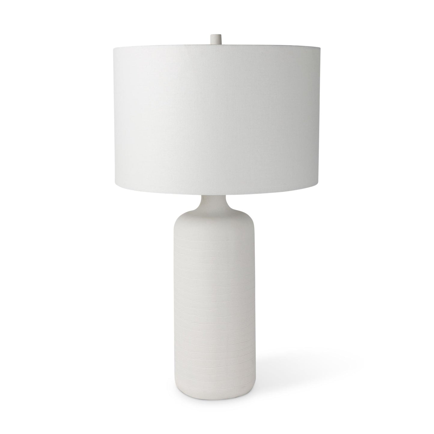 Melanie 17.0L x 17.0W x 30.5H White Shade W/White Base Table Lamp