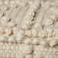 Leroy Square Cream Wool Pouf w/ Popcorn Detail