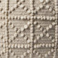 Leroy Square Cream Wool Pouf w/ Popcorn Detail