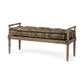 Fullerton II 57L x 21W Jute Patterned Top W/Brown Wood Base Accent Bench