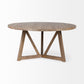 Legolas I 60" Round Brown Solid Wood Top & Base Dining Table