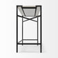 Lucas 50 X 16 X 30 White Marble Top Black Metal Frame Console Table