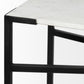 Lucas 50 X 16 X 30 White Marble Top Black Metal Frame Console Table