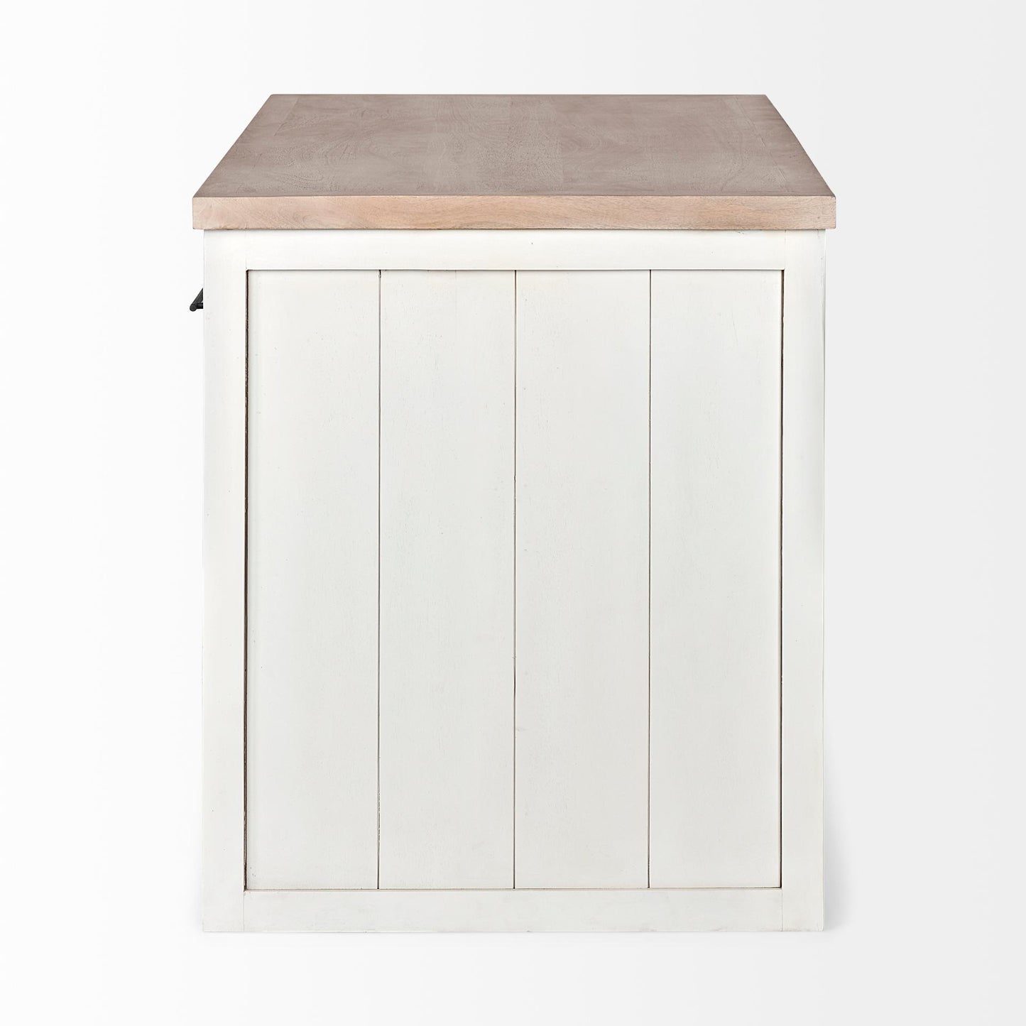 Fairview II White and Brown Two-Tone Stain Solid Wood Kitchen Island