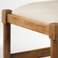 Trixie Cream Upholstered Seat Brown Wood Frame Counter Stool