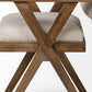 Topanga I Cream Fabric Wrap Medium Brown Wooden Frame Dining Chair