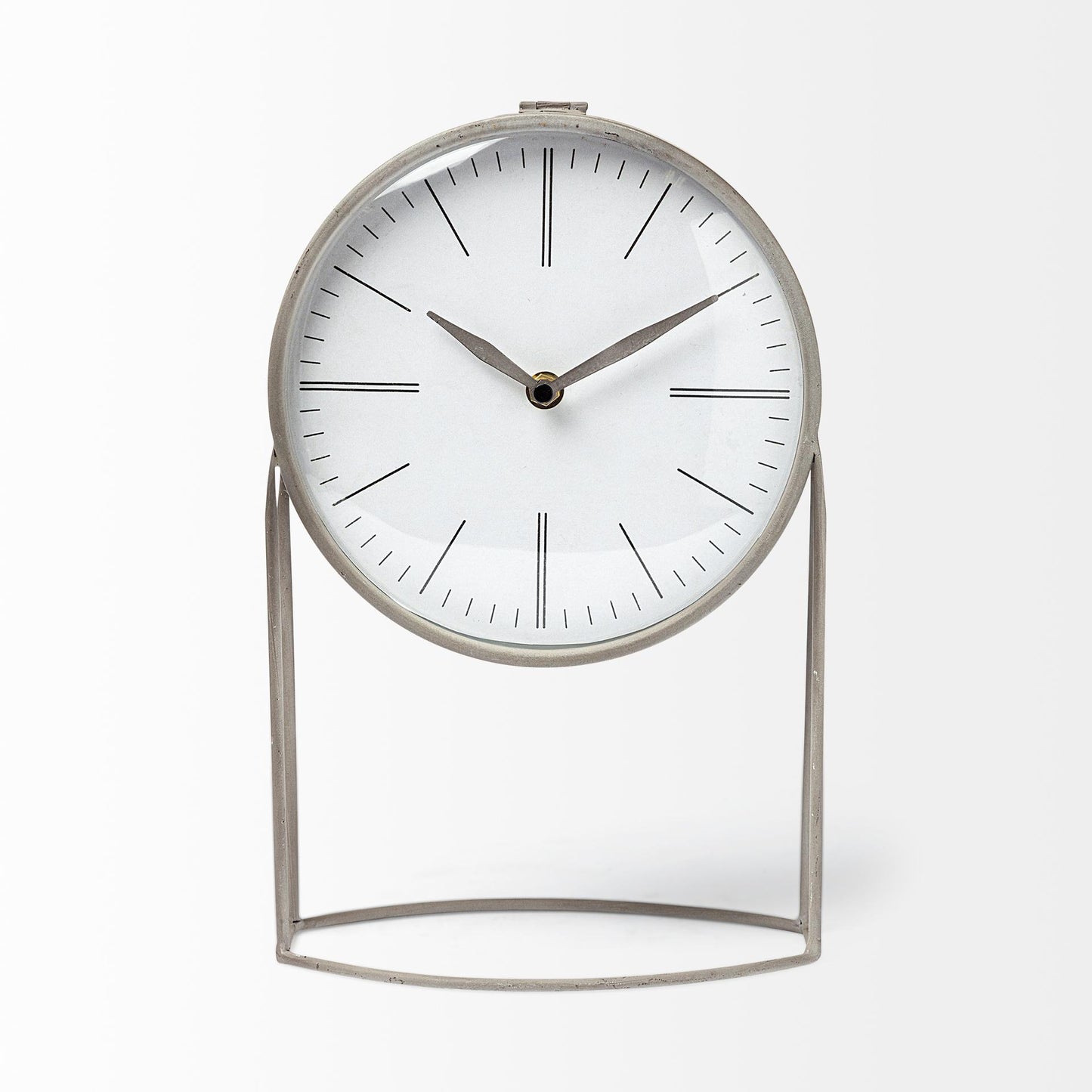 Aurus Matte Gray Metal Table Clock
