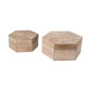 Elyse (Set of 2) 14L x 12W Brown Wooden Hexagonal Boxes