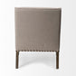Kensington Cream Linen Fabric and Wood Accent Chair