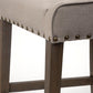 Kensington 27.5" Seat Height Beige Fabric Seat Brown Wood Frame Counter Stool