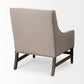 Kensington Cream Linen Fabric and Wood Accent Chair