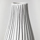 Kira II Large White Pinstripe Ceramic Vase