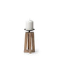 Astra Small Light Brown Wood Pedestal Base Table Candle Holder