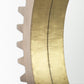 Revolve Cog 35" Round Brown Wood Frame with Brass Metal Lining Mirror