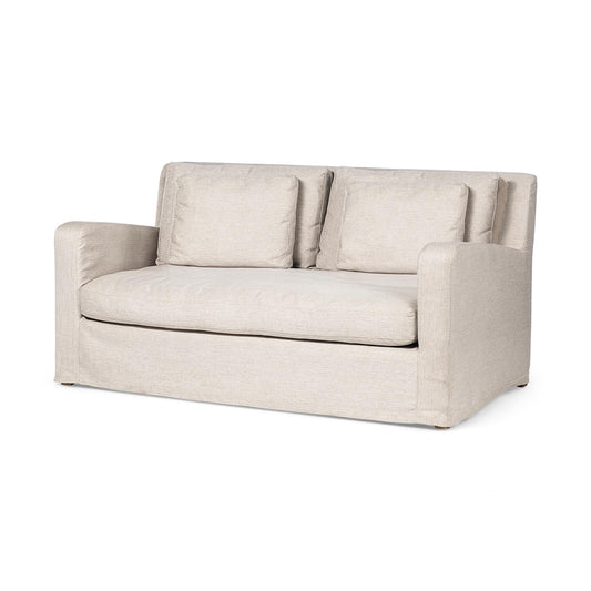 Denly I 69 X 38.25 X 34.5 Beige Slipcover Two Seater Sofa
