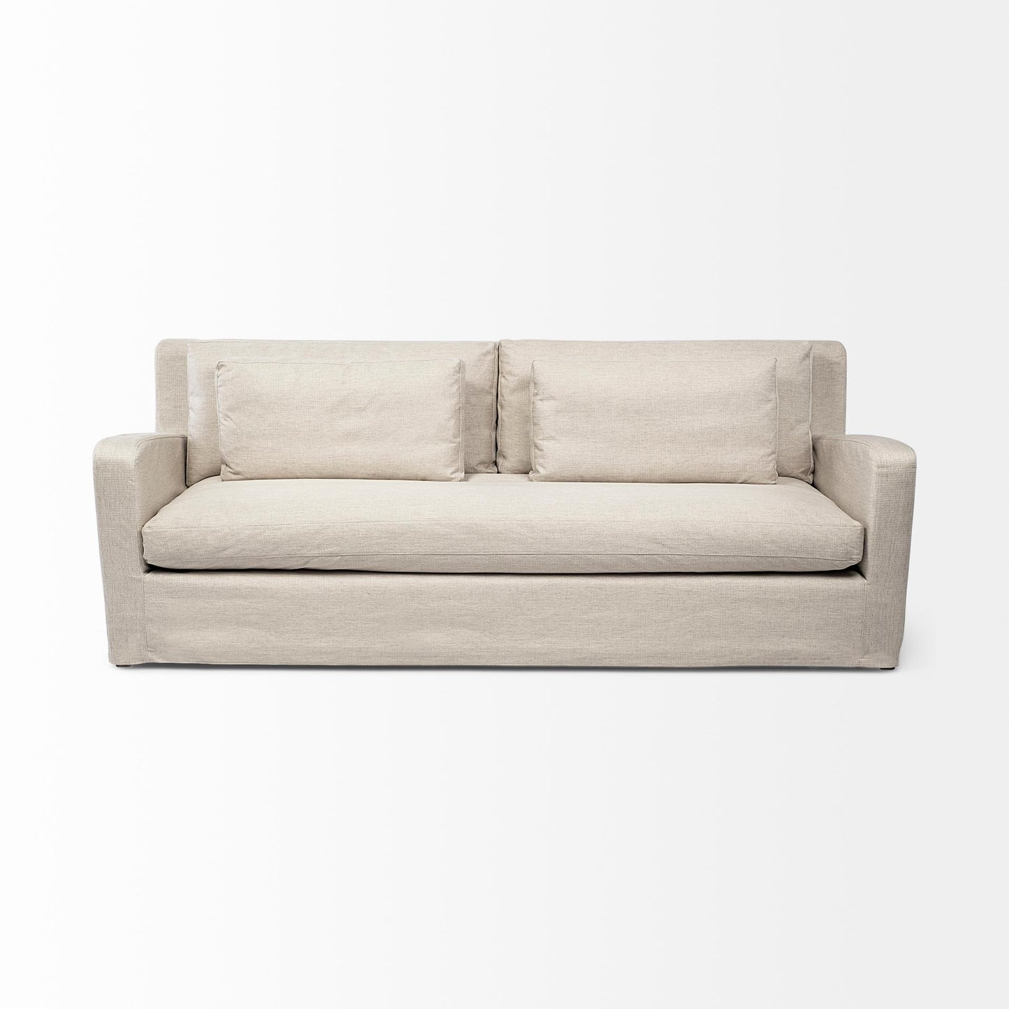 Denly II 92.5 X 38.25 X 34.5 Beige Slipcover Three Seater Sofa