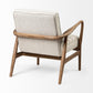 Ajax II Cream Fabric W/ Brown Wooden Frame Accent Chair