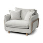 Roy II Frost Gray Upholstered and Brown Wood Frame Arm Chair
