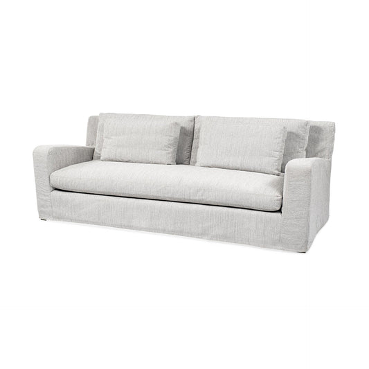 Denly II 92.5 X 38.25 X 34.5 Frost Gray Slipcover Three Seater Sofa