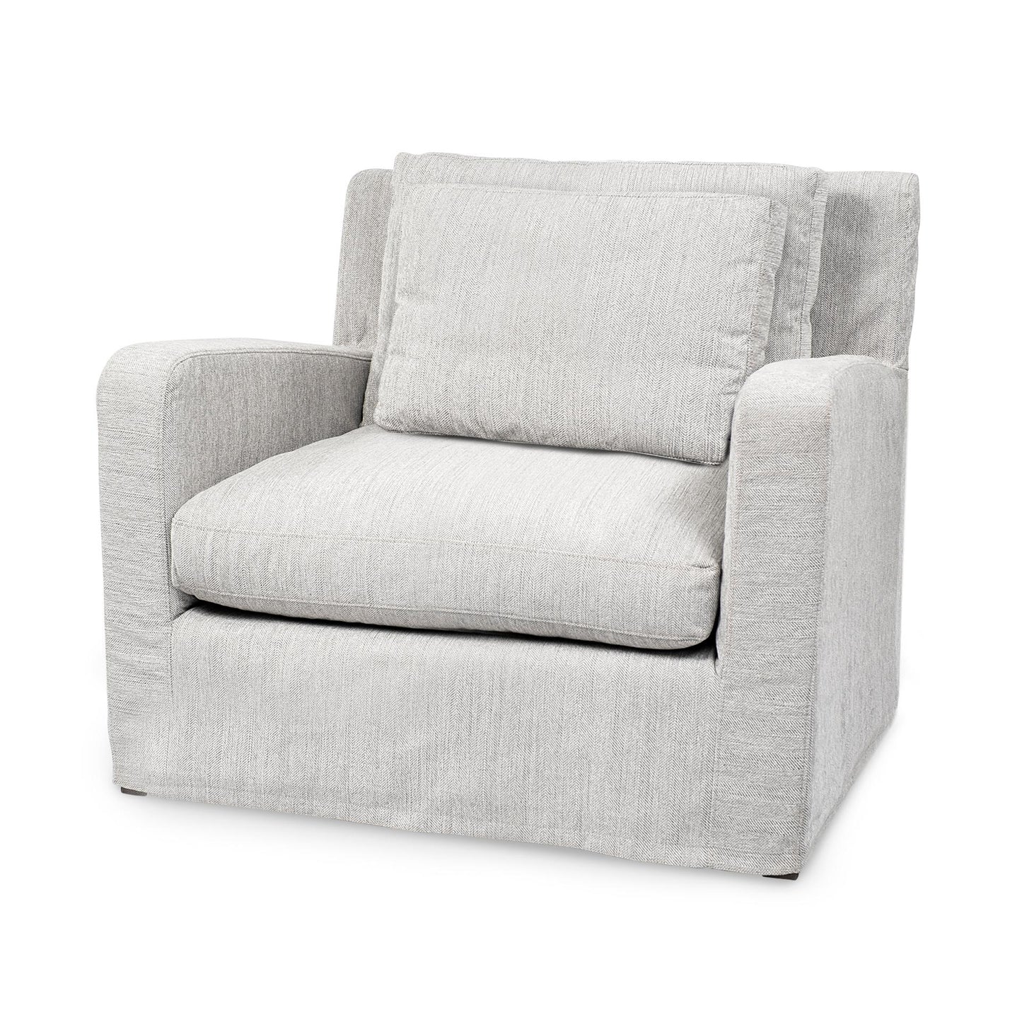 Denly III 38 X 38.25 X 34.5 Frost Gray Slipcover Upholstered Arm Chair