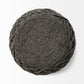 Allium Dark Gray Handwoven Wool Cylindrical Pouf