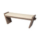 Elaine I 58L x 14.75W x 20H Brown Wood Upholstered Cream Seat Entryway Bench