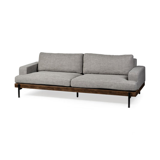 Colburne II 95" Gray Upholstered Three Seater Sofa