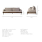 Colburne II 95" Gray Upholstered Three Seater Sofa