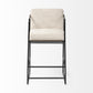Stamford 36" Total Height Light Beige Upholstered Seat w/ Wood Back, Metal Frame Counter Stool