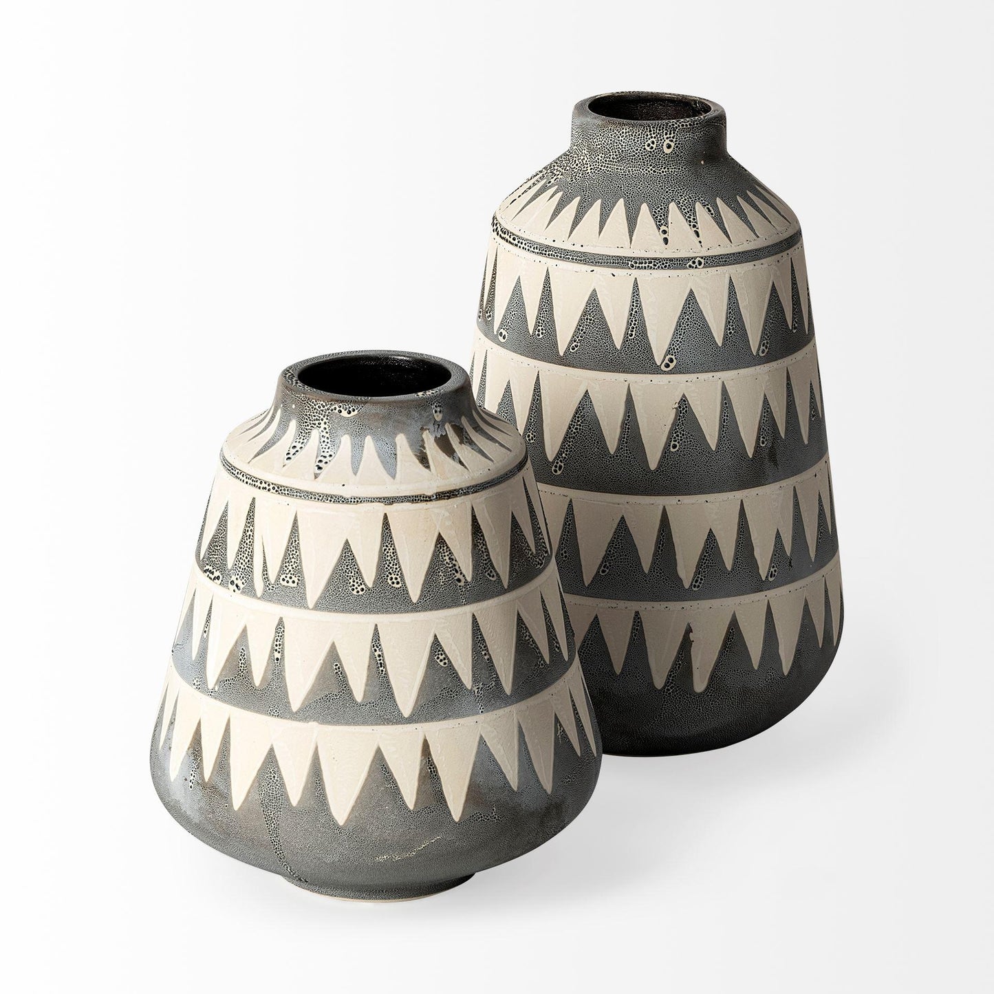 Delaney Small Gray Patterned Ceramic Vase