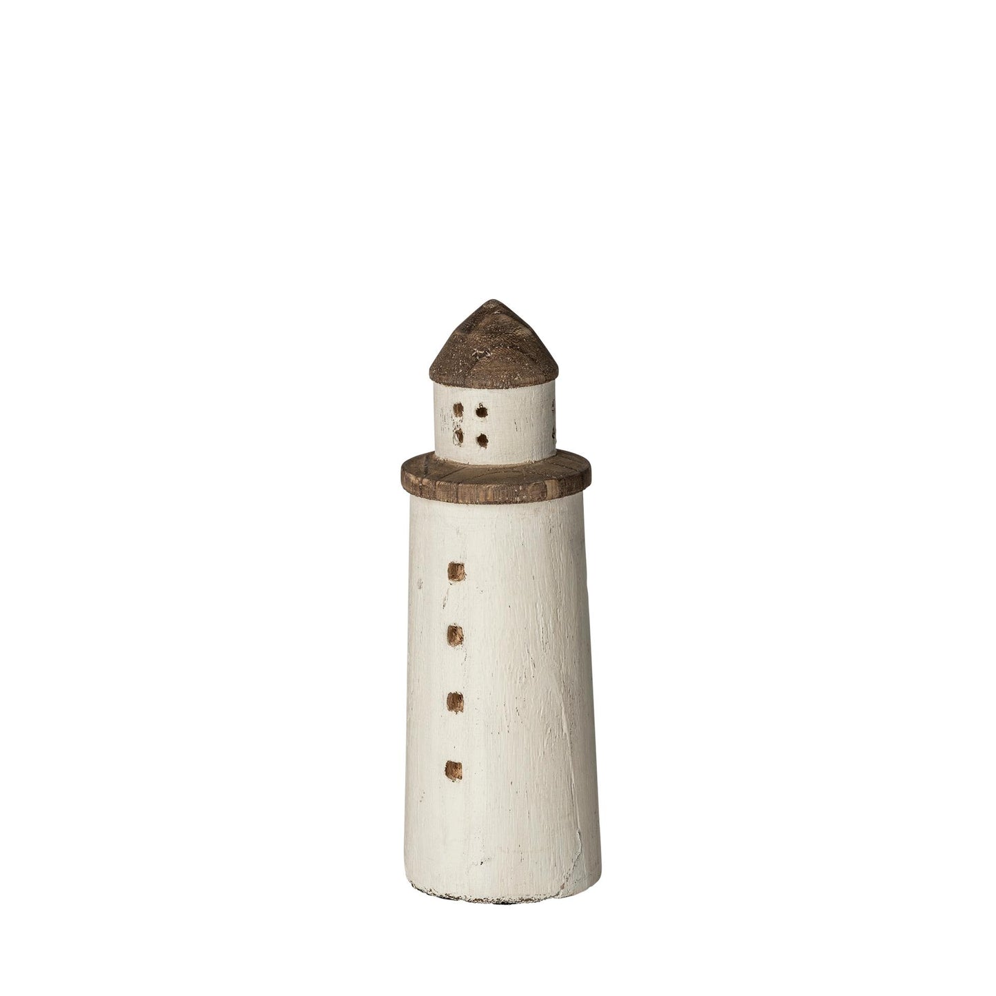 Abner (Small) 3L x 3W White Wooden Coastal Lighthouse